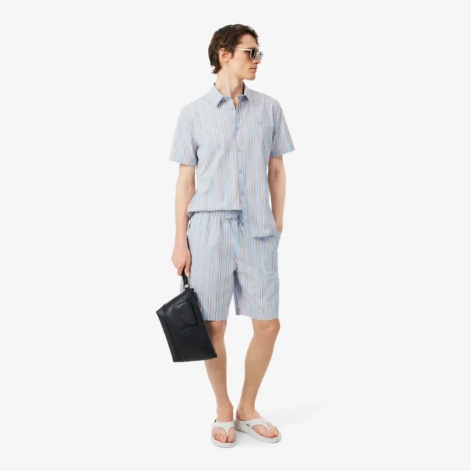 Chemise en popeline rayée coupe classique Chemise en popeline rayée coupe classique