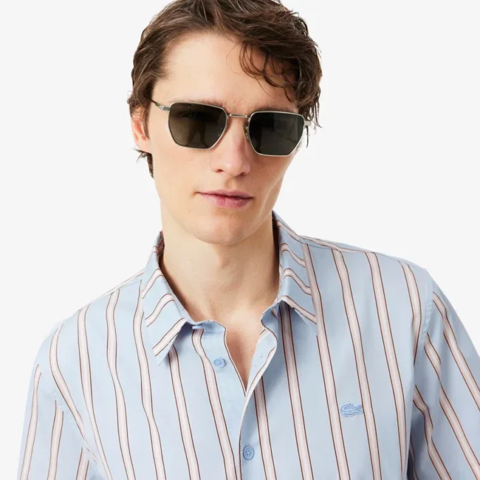 Chemise en popeline rayée coupe classique Chemise en popeline rayée coupe classique