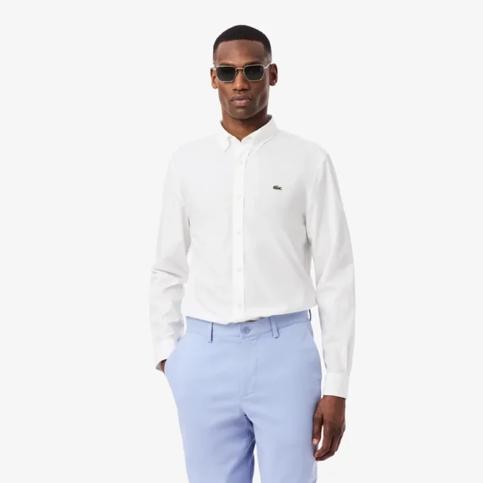 Chemise en popeline stretch à coupe classique