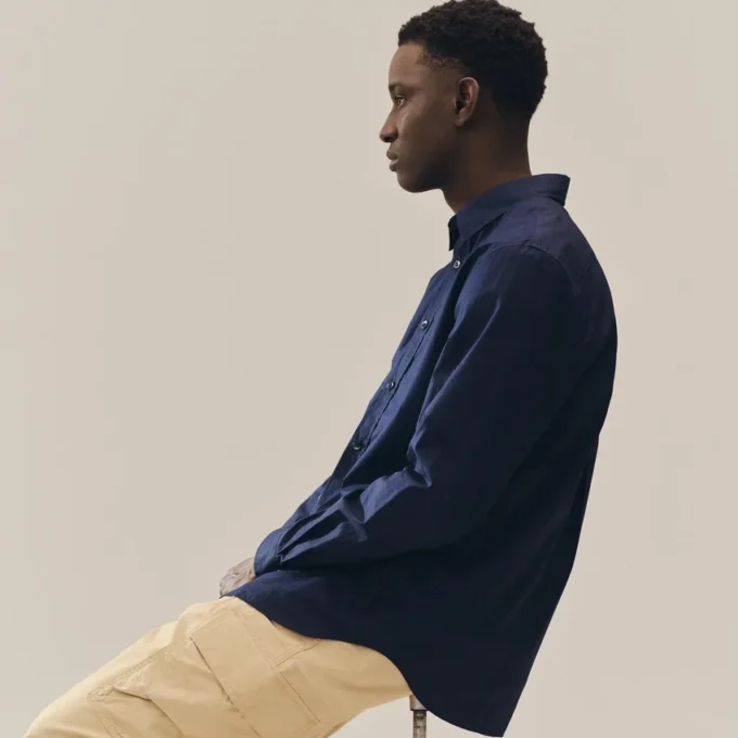 Chemise en popeline stretch à coupe classique
