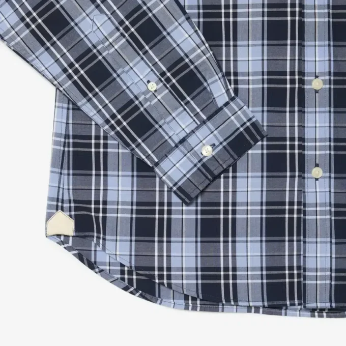 Chemise en popeline stretch à imprimé vichy, coupe ajustée Chemise en popeline stretch à imprimé vichy, coupe ajustée