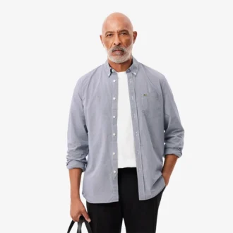 Chemise en popeline vichy pour homme, coupe classique