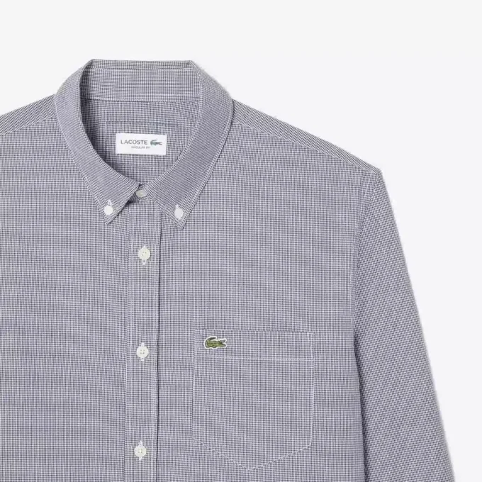 Chemise en popeline vichy pour homme, coupe classique Chemise en popeline vichy pour homme, coupe classique