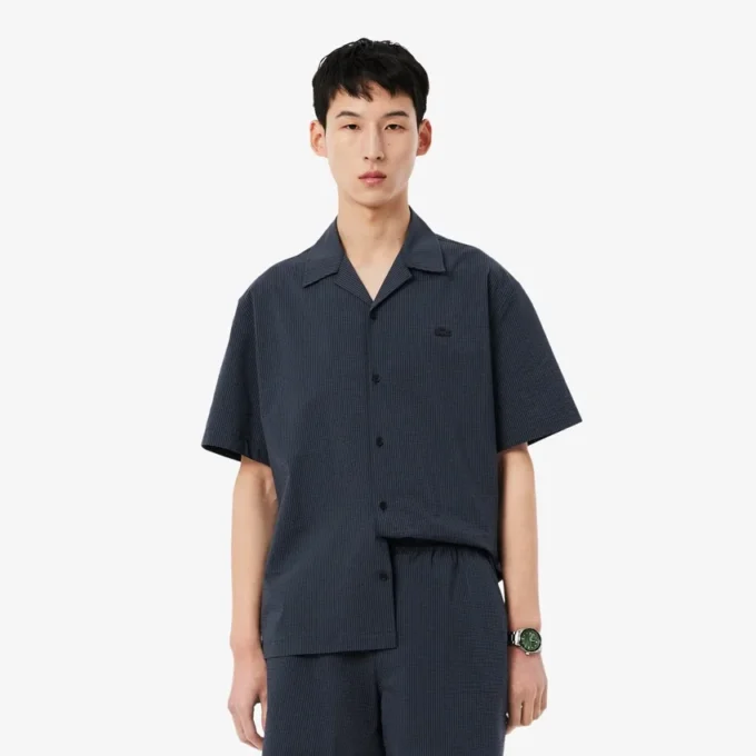 Chemise en seersucker à la coupe décontractée Chemise en seersucker à la coupe décontractée