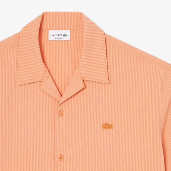 Chemise en seersucker à la coupe décontractée Chemise en seersucker à la coupe décontractée