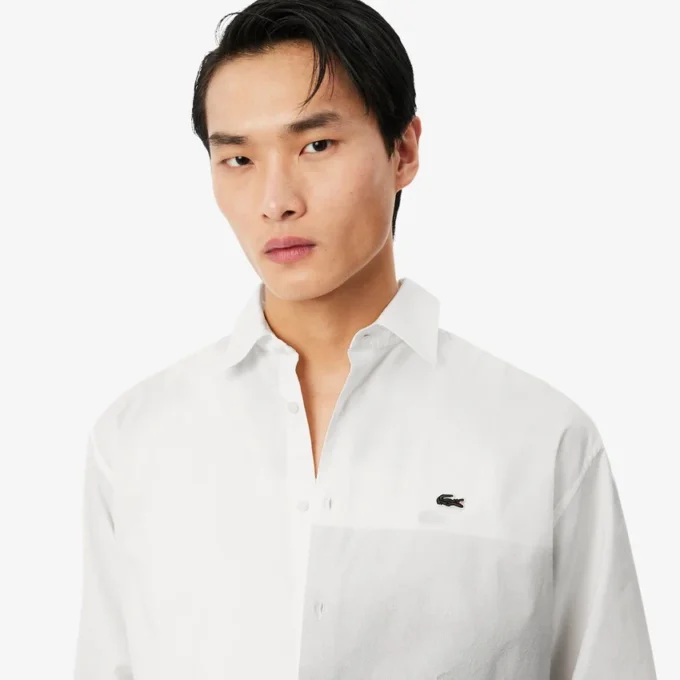 Chemise en sergé de coton imprimé, coupe décontractée Chemise en sergé de coton imprimé, coupe décontractée