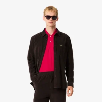 Chemise en velours coupe classique pour homme