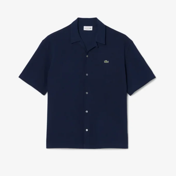 Chemise à manches courtes en piqué, coupe décontractée