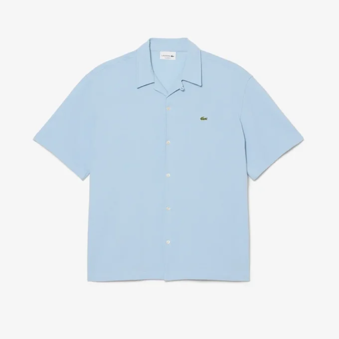 Chemise à manches courtes en piqué, coupe décontractée