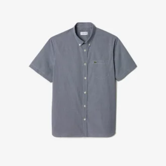 Chemise à manches courtes en vichy pour homme, coupe classique