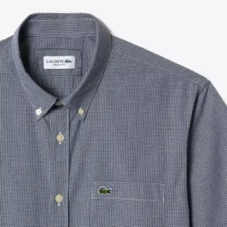 Chemise à manches courtes en vichy pour homme, coupe classique