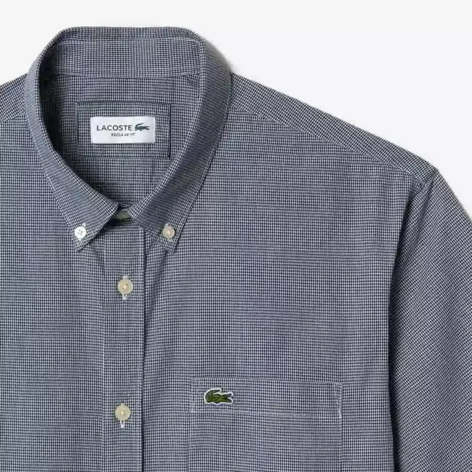 Chemise à manches courtes en vichy pour homme, coupe classique