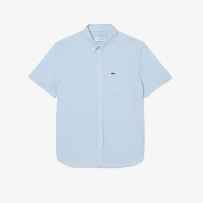 Chemise à manches courtes en vichy pour homme, coupe classique