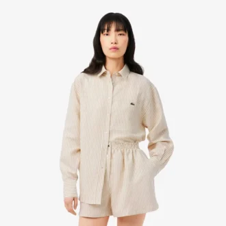 Chemise oversize en mélange de lin et de coton