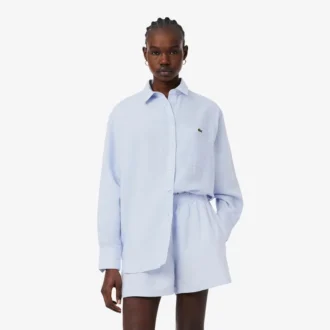Chemise oversize en mélange de lin et de coton
