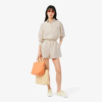 Chemise oversize en mélange de lin et de coton