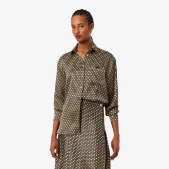 Chemise oversize en satin imprimé