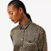 Chemise oversize en satin imprimé Chemise oversize en satin imprimé