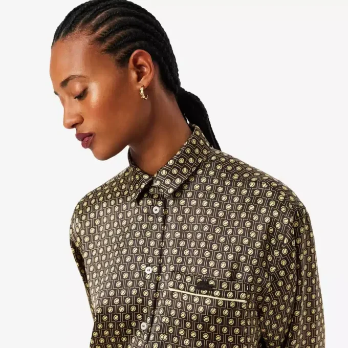Chemise oversize en satin imprimé Chemise oversize en satin imprimé