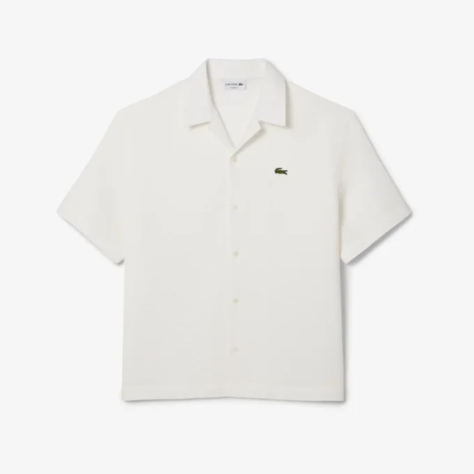Chemise pour homme à coupe ample et texture gaufrée Chemise pour homme à coupe ample et texture gaufrée