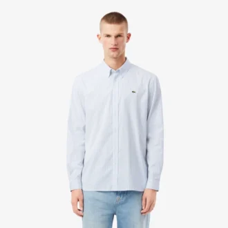 Chemise rayée en coton pinpoint coupe classique pour homme