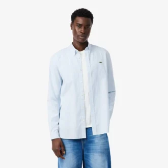 Chemise rayée en coton pinpoint coupe classique pour homme