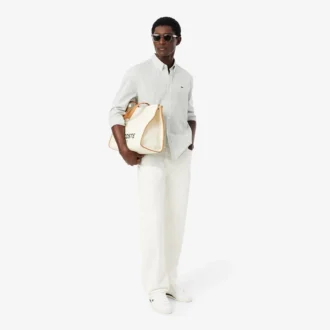 Chemise rayée en coton pinpoint coupe classique pour homme