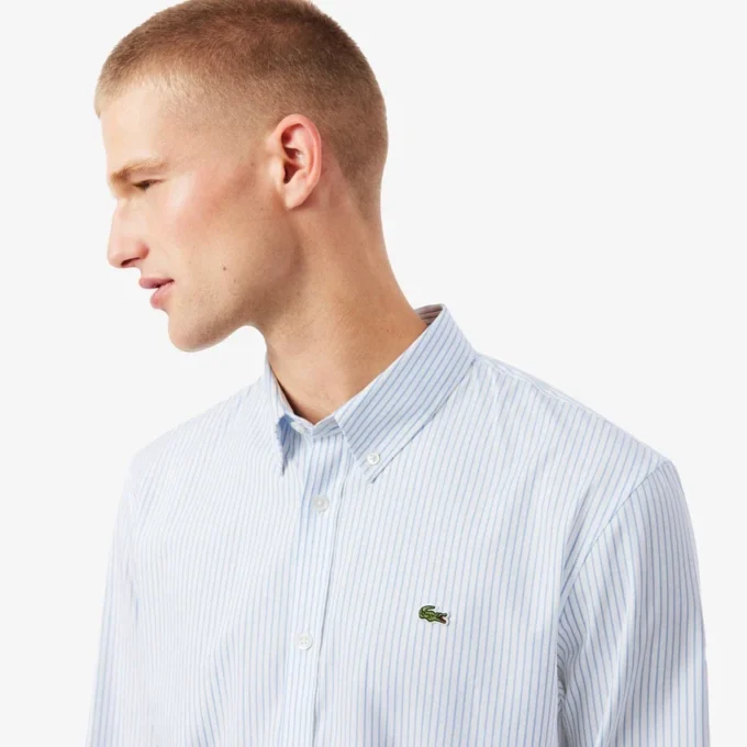 Chemise rayée en coton pinpoint coupe classique pour homme Chemise rayée en coton pinpoint coupe classique pour homme