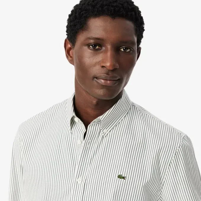 Chemise rayée en coton pinpoint coupe classique pour homme Chemise rayée en coton pinpoint coupe classique pour homme