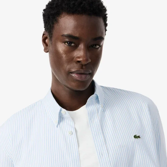 Chemise rayée en coton pinpoint coupe classique pour homme Chemise rayée en coton pinpoint coupe classique pour homme