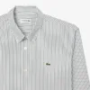Chemise rayée en coton pinpoint coupe classique pour homme
