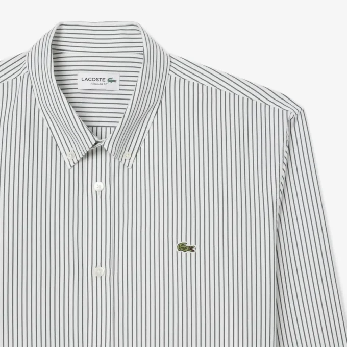 Chemise rayée en coton pinpoint coupe classique pour homme