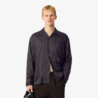 Chemise rayée en lyocell coupe décontractée pour homme