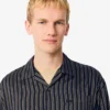 Chemise rayée en lyocell coupe décontractée pour homme Chemise rayée en lyocell coupe décontractée pour homme
