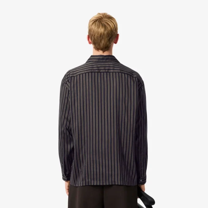 Chemise rayée en lyocell coupe décontractée pour homme Chemise rayée en lyocell coupe décontractée pour homme