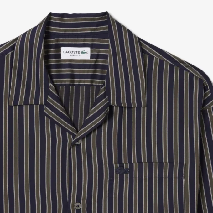 Chemise rayée en lyocell coupe décontractée pour homme Chemise rayée en lyocell coupe décontractée pour homme