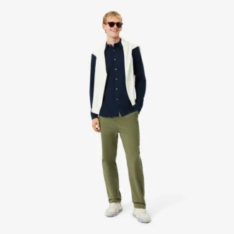 Chemise slim en piqué de coton pour homme