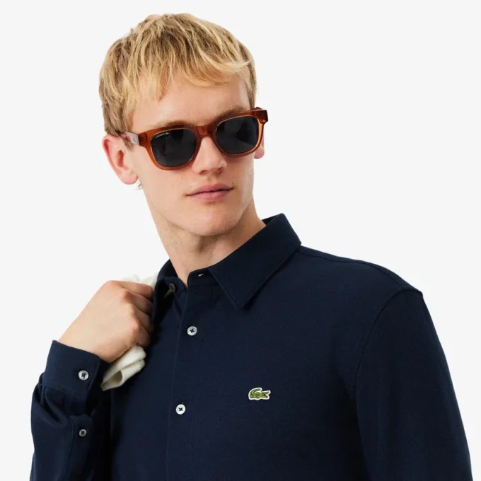 Chemise slim en piqué de coton pour homme Chemise slim en piqué de coton pour homme
