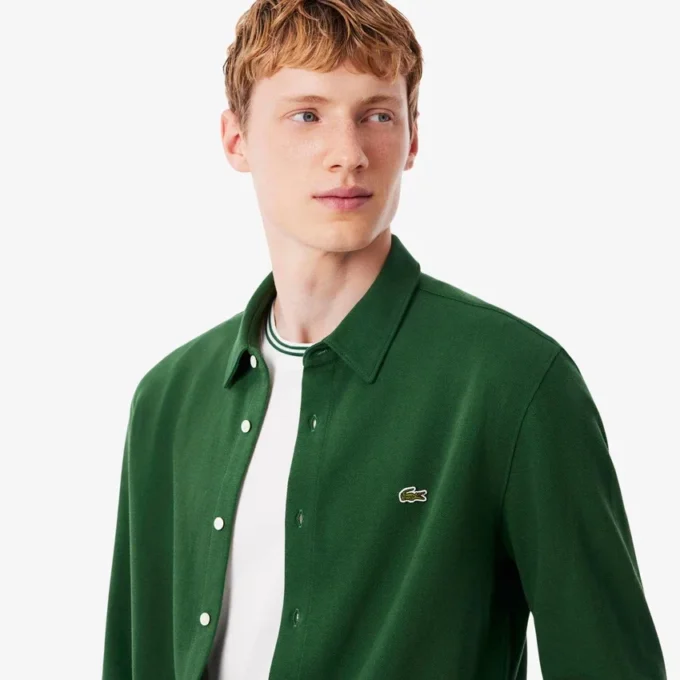 Chemise slim en piqué de coton pour homme Chemise slim en piqué de coton pour homme