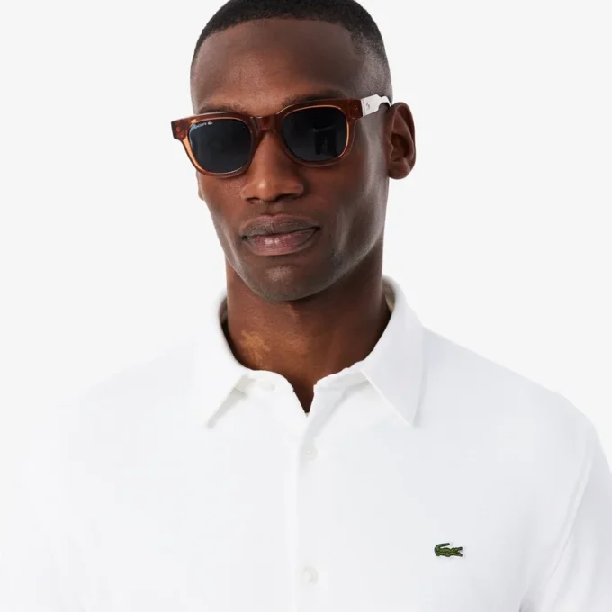Chemise slim en piqué de coton pour homme Chemise slim en piqué de coton pour homme