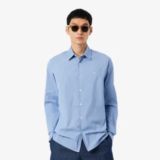 Chemise slim en popeline stretch rayée