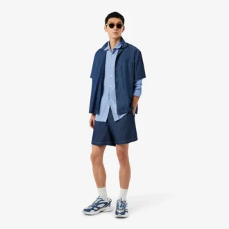 Chemise slim en popeline stretch rayée