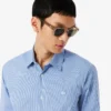 Chemise slim en popeline stretch rayée Chemise slim en popeline stretch rayée