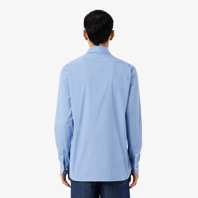 Chemise slim en popeline stretch rayée Chemise slim en popeline stretch rayée