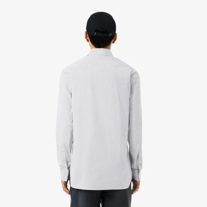 Chemise slim en popeline stretch rayée Chemise slim en popeline stretch rayée