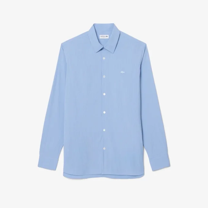 Chemise slim en popeline stretch rayée Chemise slim en popeline stretch rayée