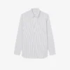 Chemise slim en popeline stretch rayée Chemise slim en popeline stretch rayée
