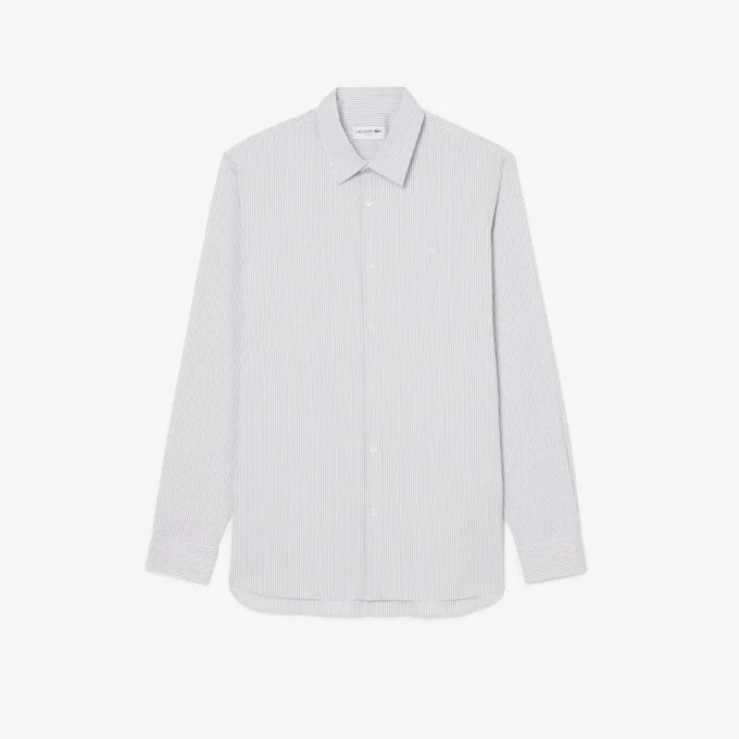 Chemise slim en popeline stretch rayée Chemise slim en popeline stretch rayée