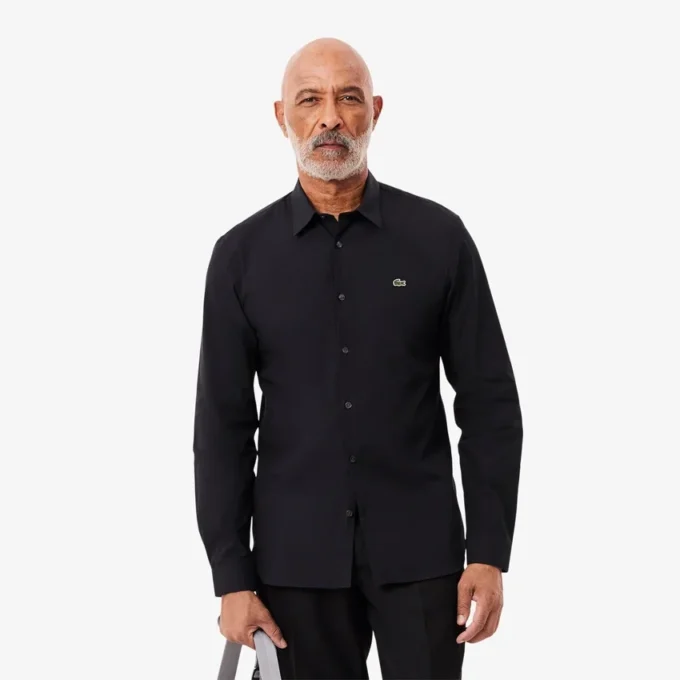Chemise slim fit en popeline stretch pour homme Chemise slim fit en popeline stretch pour homme