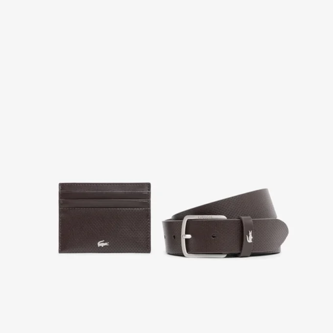 Coffret cadeau ceinture en cuir et porte-cartes Coffret cadeau ceinture en cuir et porte-cartes